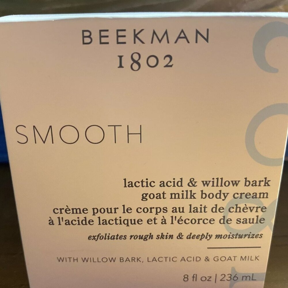 Beekman 1802 Smooth Lactic Acid And Willow Bark Goat Milk Body Cream 8oz - NIB